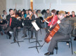 Sympatické mladé Muchovo kvarteto v zložení Juraj Tomka - 1. husle, Andrej Matis - 2. husle, Veronika Prokešová - viola a Pavol Mucha – violončelo, spestrilo besedu krátkym programom (09. 04. 2013