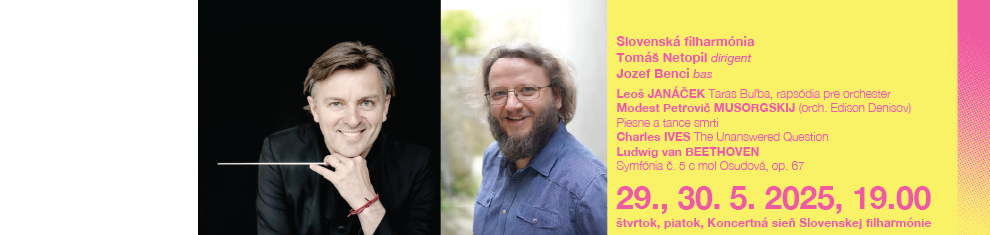 29. a 30. mája 2025 DE9 Janáček, Musorgskij, Ives, Beethoven