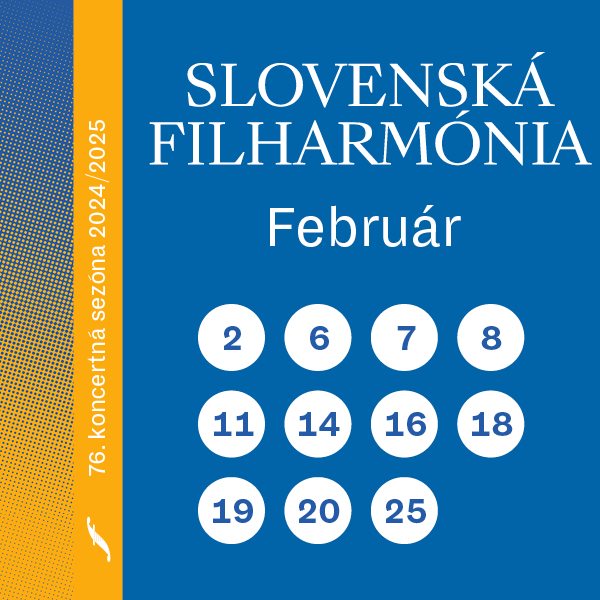 Kalendár zobrazujúci text Február s dňami 2, 6, 7, 8, 11, 14, 16, 18, 19, 20, 25