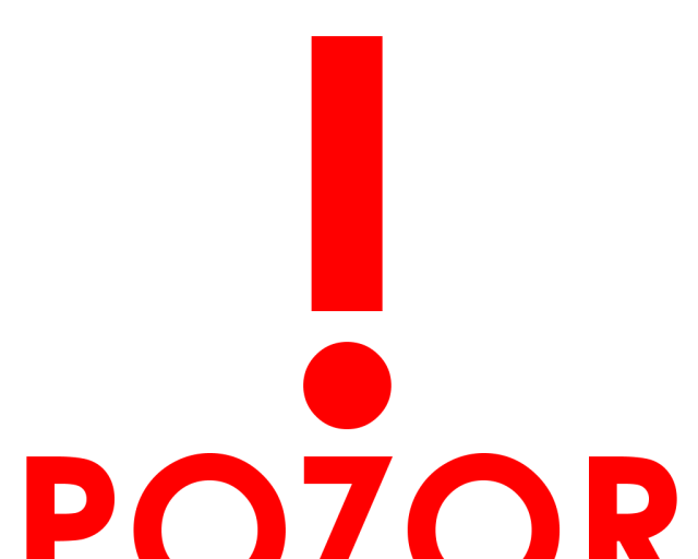 (Slovensky) OZNAM, POKLADNICA SF  - pozor 