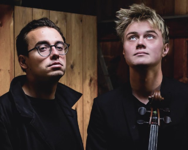 Violončelový recitál v Malej sále SF - vľavo: Filip Štrauch, vpravo: Jonathan Swensen 